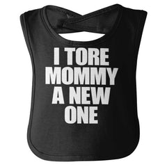 Tore Mommy A New One Infant Baby Bib-Direct To Garment Print-Brisco Baby