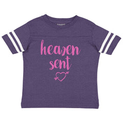 Heaven Sent Toddler Football Jersey Tee-Direct To Garment Print-Brisco Baby