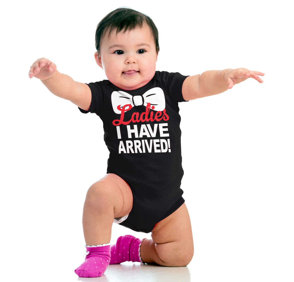 Ladies Bow Tie Romper Bodysuit-Direct To Garment Print-Brisco Baby