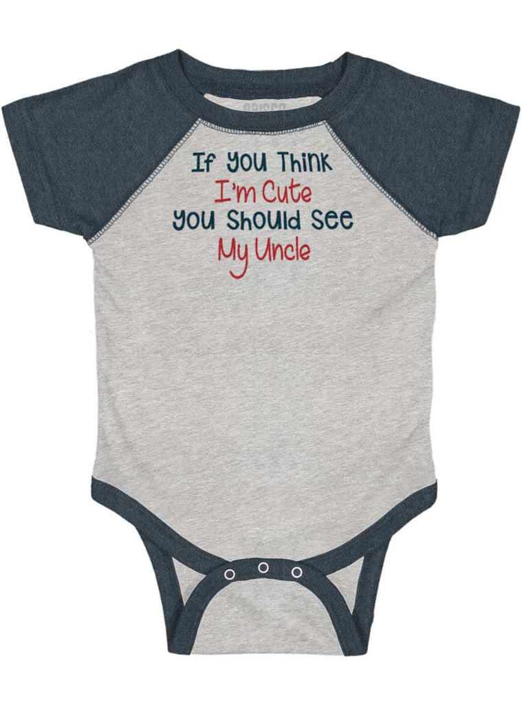 See My Uncle Raglan Romper Bodysuit-Direct To Garment Print-Brisco Baby