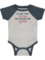 See My Uncle Raglan Romper Bodysuit-Direct To Garment Print-Brisco Baby