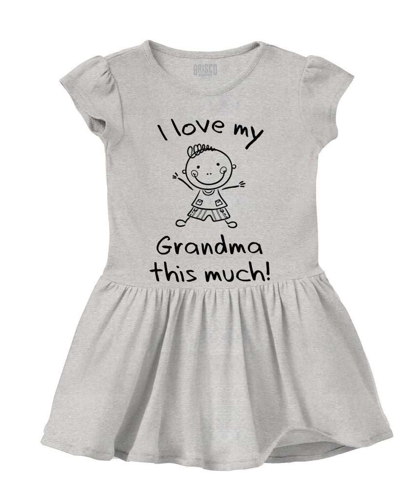 Love My Grandma Solid Baby Infant Dress-Direct To Garment Print-Brisco Baby