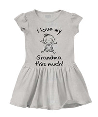 Love My Grandma Solid Baby Infant Dress-Direct To Garment Print-Brisco Baby