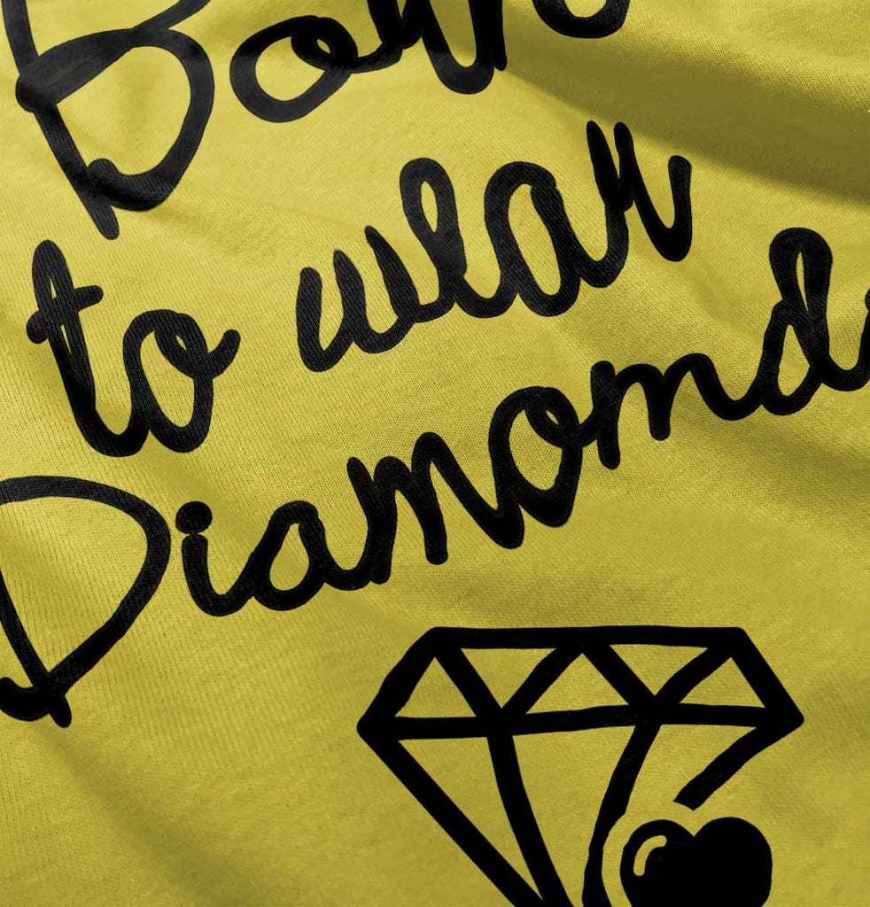 Born To Wear Diamond Romper Bodysuit-Direct To Garment Print-Brisco Baby