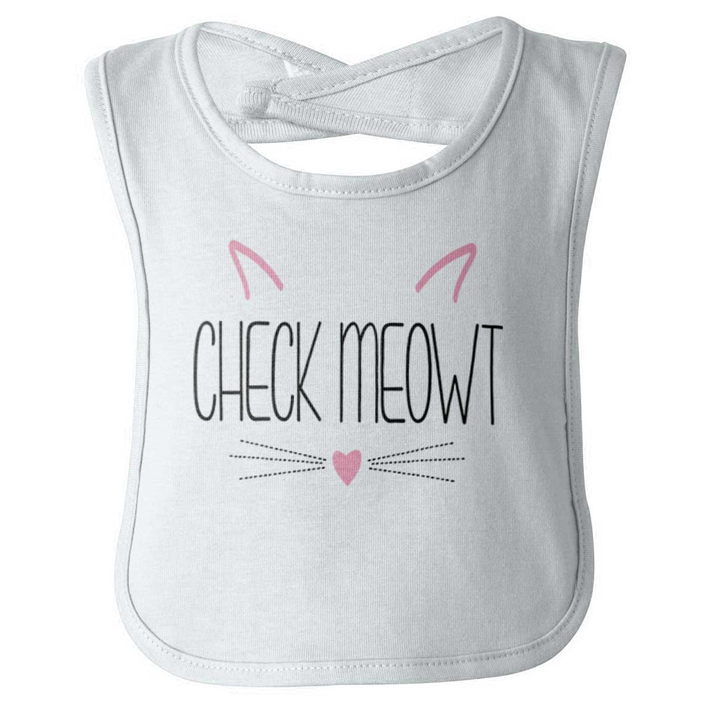 Check Meowt Infant Baby Bib-Direct To Garment Print-Brisco Baby