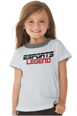 Sports Legend Professional Gamer Toddler Ruffled Trim T-Shirt-Direct To Garment Print-Brisco Baby