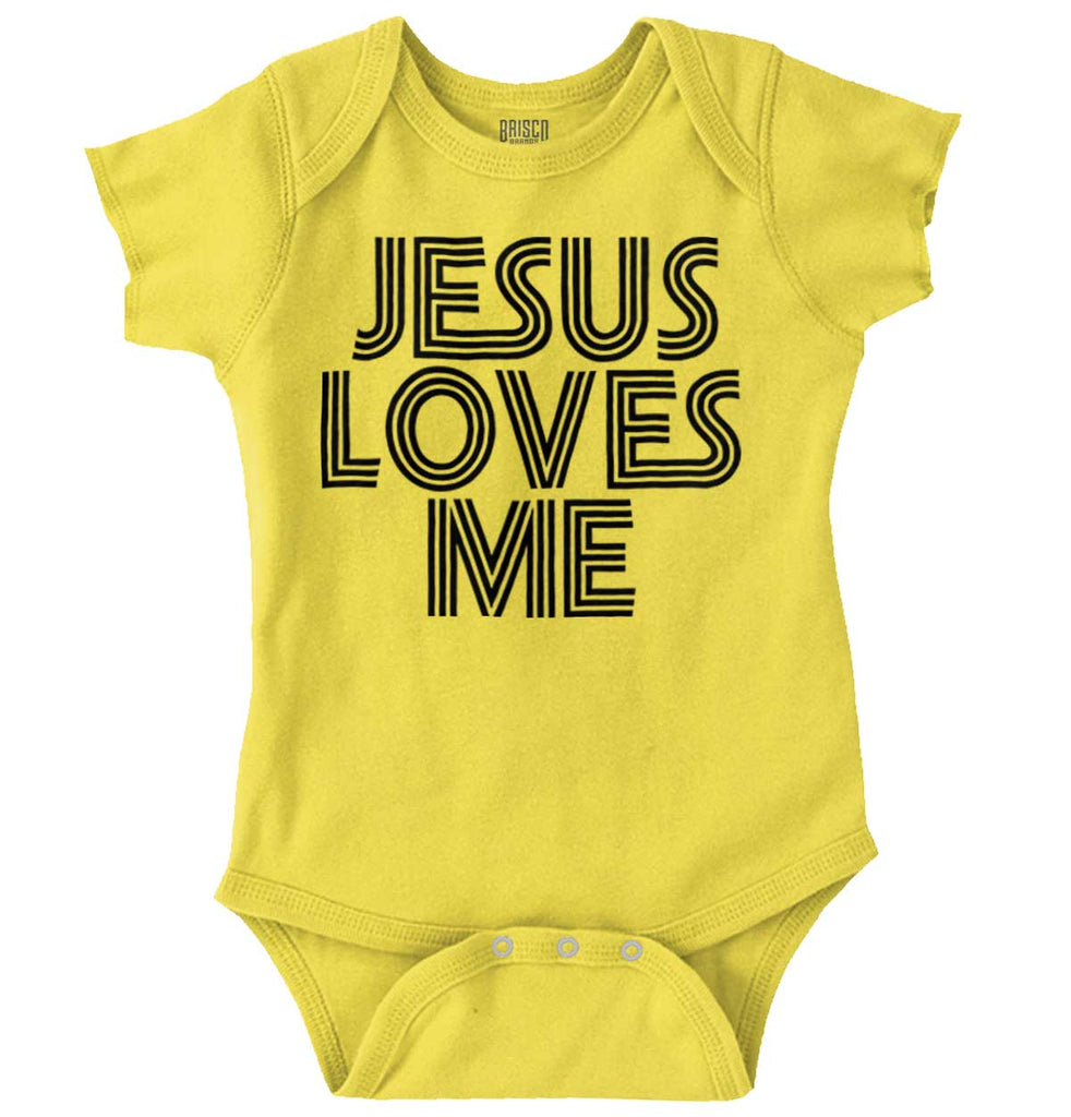 Christ Loves Me Romper Bodysuit-Direct To Garment Print-Brisco Baby