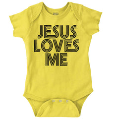 Christ Loves Me Romper Bodysuit-Direct To Garment Print-Brisco Baby