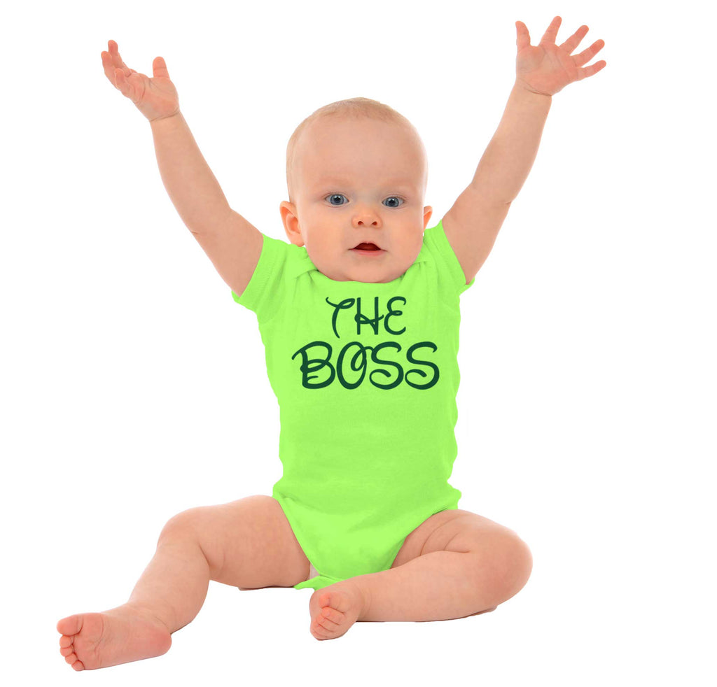 The Boss Romper Bodysuit-Direct To Garment Print-Brisco Baby
