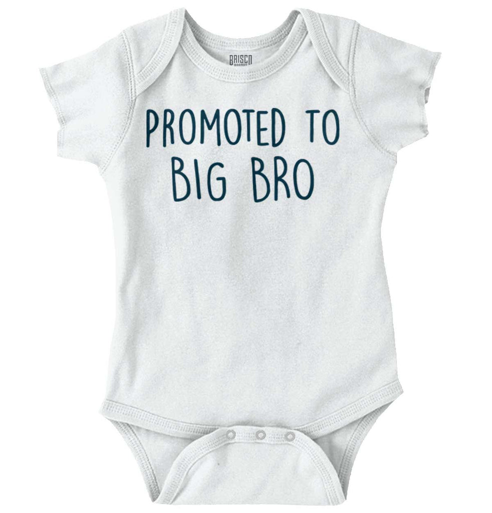 Promoted To Big Bro Romper Bodysuit-Direct To Garment Print-Brisco Baby