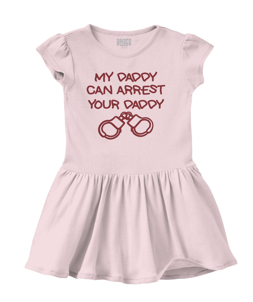 Arrest Your Daddy Solid Baby Infant Dress-Direct To Garment Print-Brisco Baby
