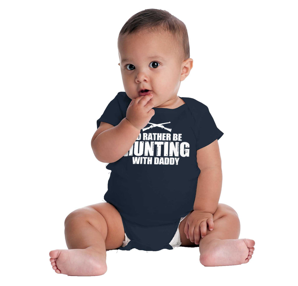 Hunting With Daddy Romper Bodysuit-Direct To Garment Print-Brisco Baby