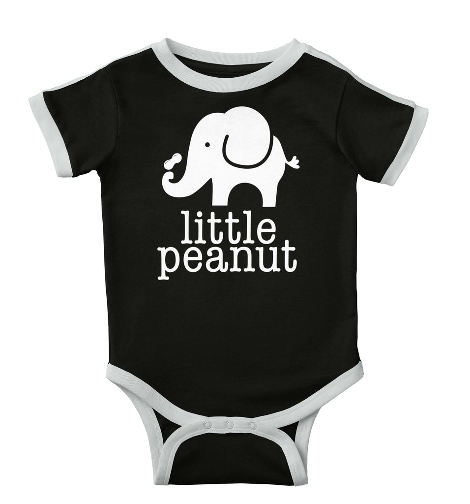 Elephant Peanut Ringer Romper Bodysuit-Direct To Garment Print-Brisco Baby