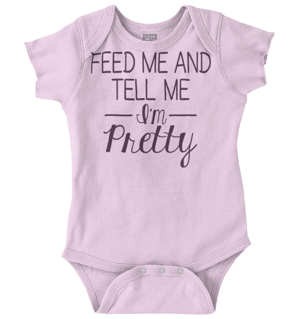 Tell Me I'm Pretty Romper Bodysuit-Direct To Garment Print-Brisco Baby
