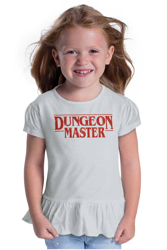 Dungeon Masters TV Show Nerd Toddler Ruffle Bottom Tee-Direct To Garment Print-Brisco Baby