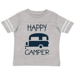 Happy Camper Toddler Football Jersey Tee-Direct To Garment Print-Brisco Baby
