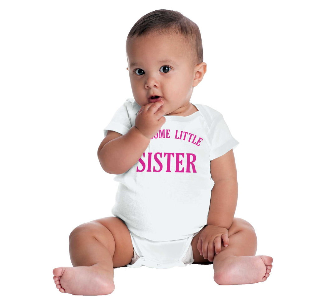 Awesome Little Sister Romper Bodysuit-Direct To Garment Print-Brisco Baby