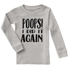 Poops I Did It Again Solid Baby Pajama Top-Direct To Garment Print-Brisco Baby