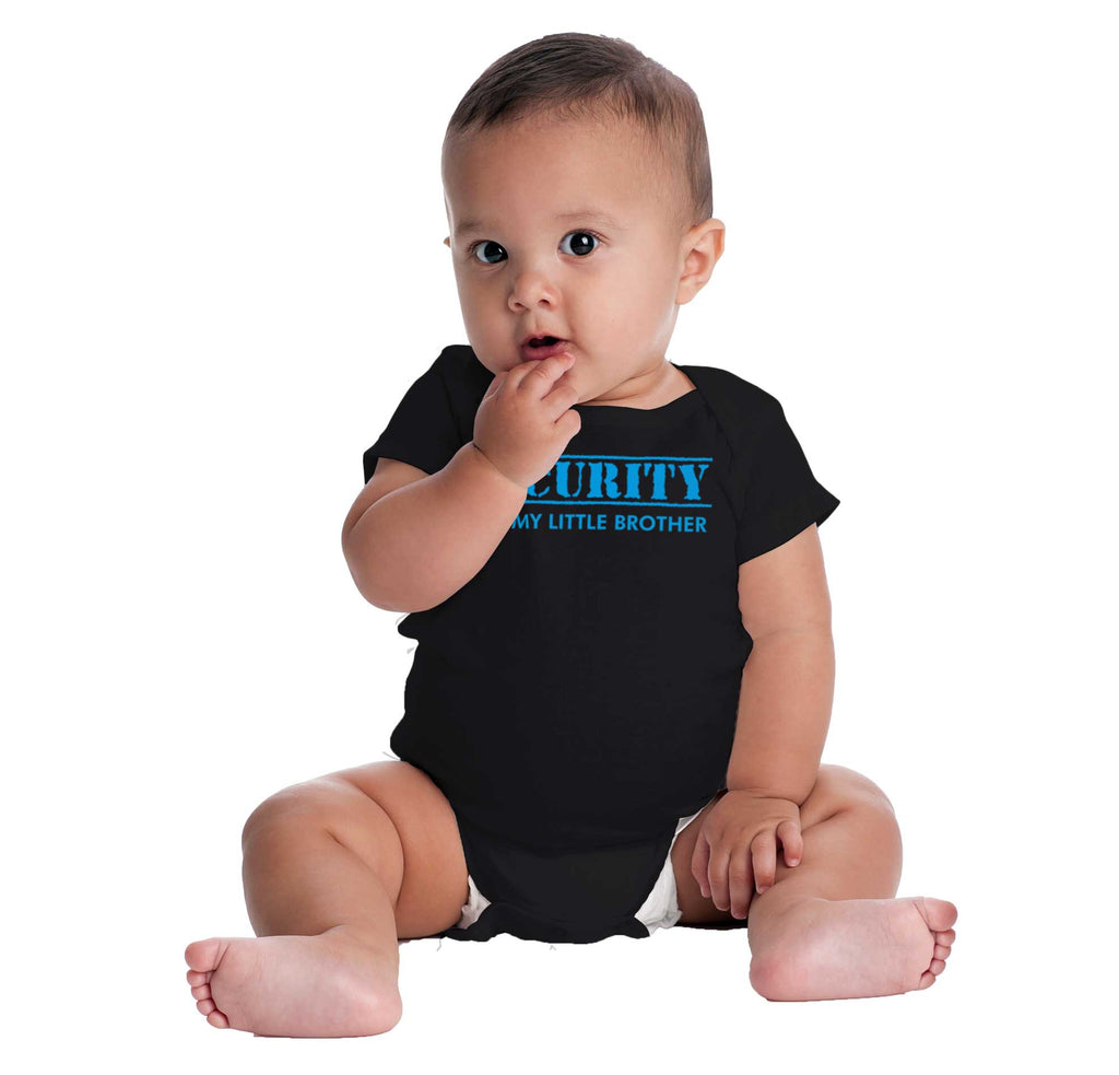 Security For My Little Brother Romper Bodysuit-Direct To Garment Print-Brisco Baby