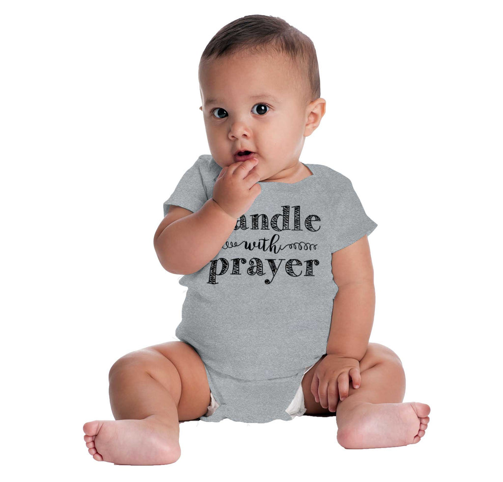 Handle With Prayer Romper Bodysuit-Direct To Garment Print-Brisco Baby