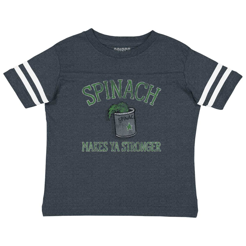 Spinach Strong Toddler Football Jersey Tee-Direct To Garment Print-Brisco Baby