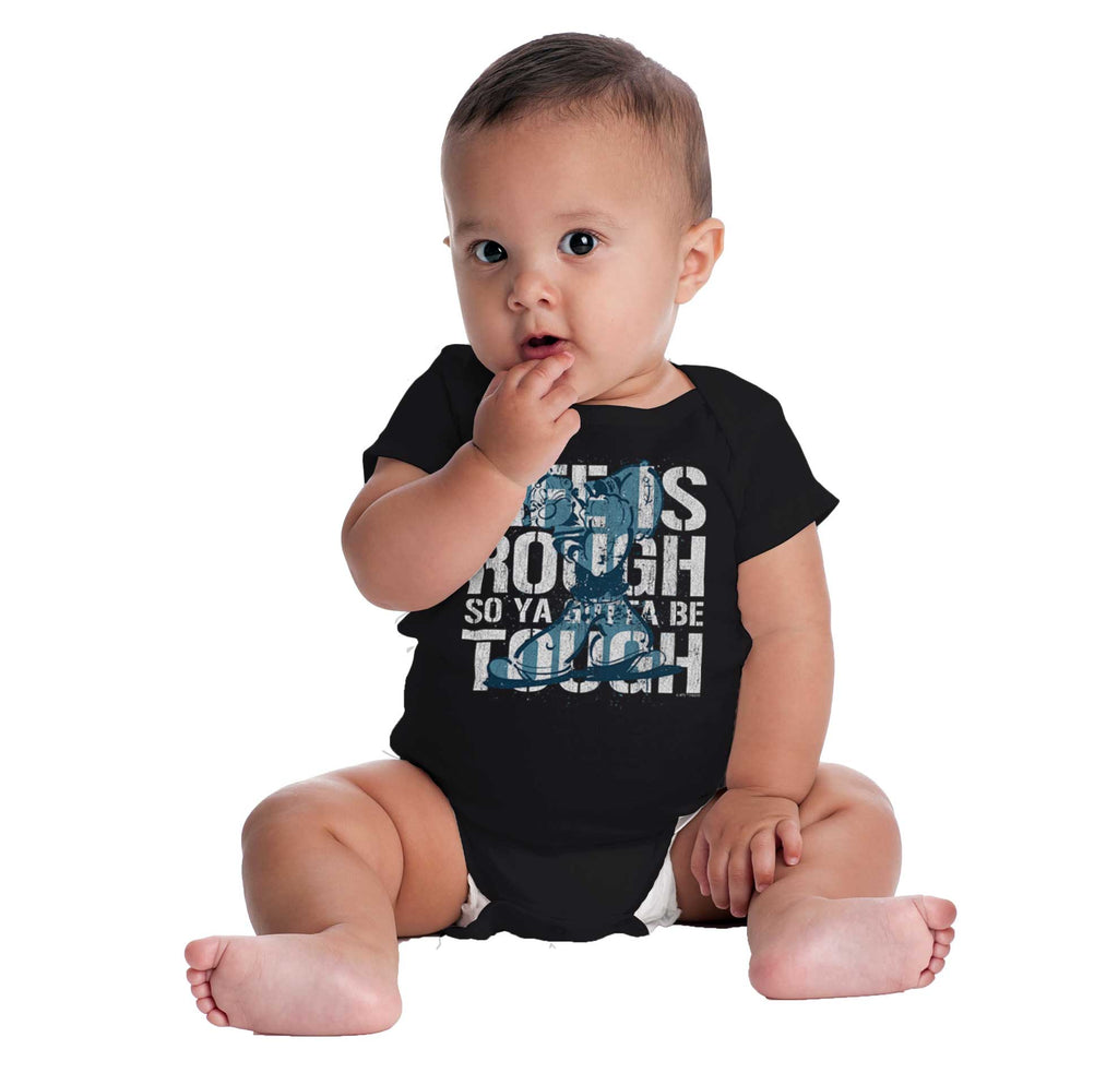 Life Is Rough Romper Bodysuit-Direct To Garment Print-Brisco Baby