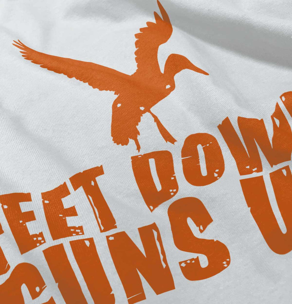 Feet Down Guns Up Duck Romper Bodysuit-Direct To Garment Print-Brisco Baby