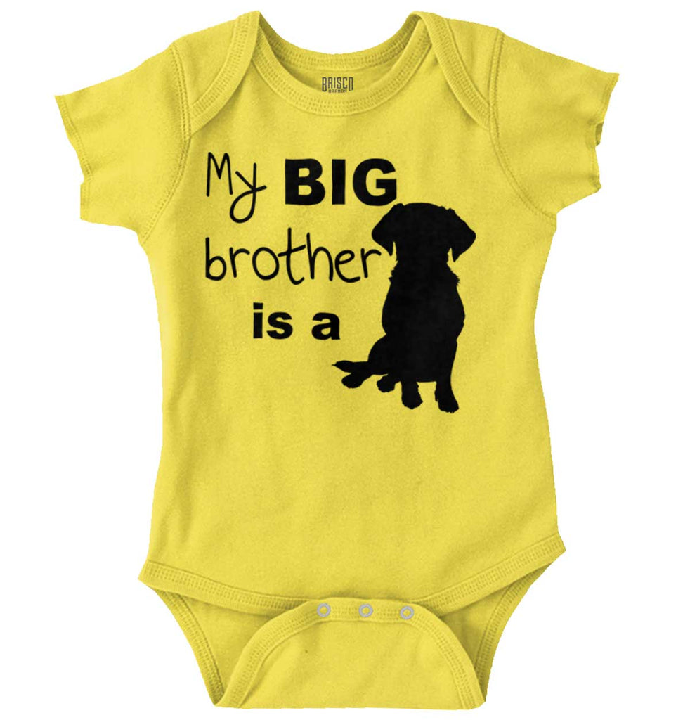 Brother is a Dog Romper Bodysuit-Direct To Garment Print-Brisco Baby