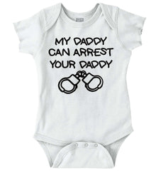 Arrest Your Daddy Romper Bodysuit-Direct To Garment Print-Brisco Baby
