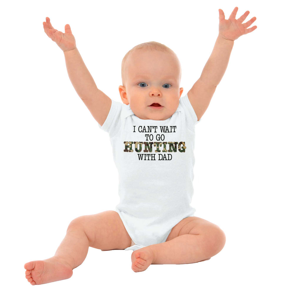 Hunting With Dad Romper Bodysuit-Direct To Garment Print-Brisco Baby