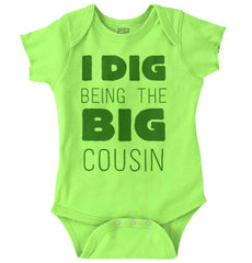 Dig Big Cousin Romper Bodysuit-Direct To Garment Print-Brisco Baby