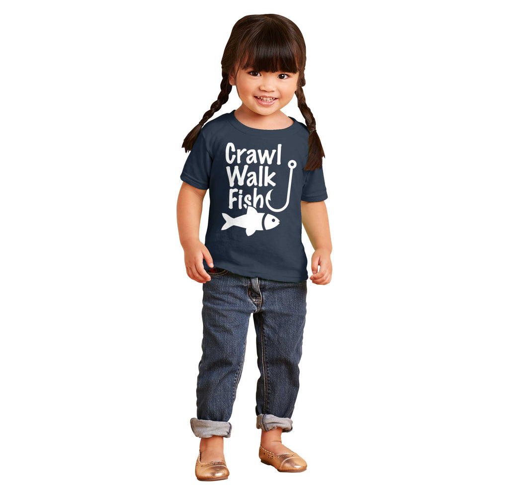 Crawl Walk Fish Infant Toddler T Shirt-Direct To Garment Print-Brisco Baby