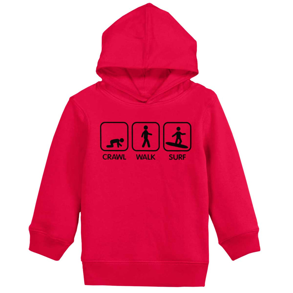 Crawl Walk Surf Toddler Pullover Hoodie-Direct To Garment Print-Brisco Baby