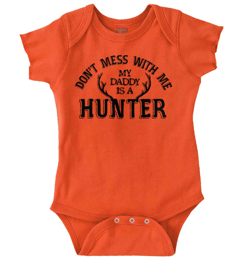 Daddy Is A Deer Hunter Romper Bodysuit-Direct To Garment Print-Brisco Baby