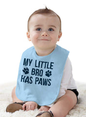 My Little Bro Has Paws Infant Baby Bib-Direct To Garment Print-Brisco Baby