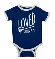 Loved Ringer Romper Bodysuit-Direct To Garment Print-Brisco Baby