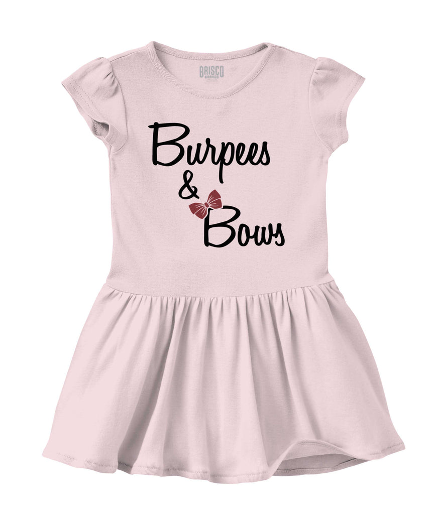 Burpees and Bows Solid Baby Infant Dress-Direct To Garment Print-Brisco Baby