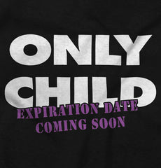Only Child Expiration Date Romper Bodysuit-Direct To Garment Print-Brisco Baby