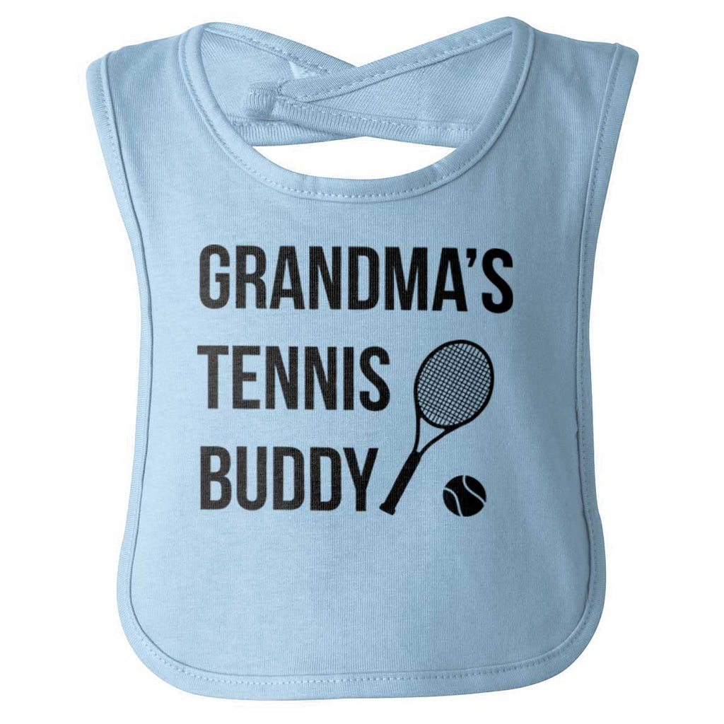 Grandma's Tennis Buddy Infant Baby Bib-Direct To Garment Print-Brisco Baby