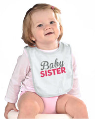 Baby Sister Infant Baby Bib-Direct To Garment Print-Brisco Baby