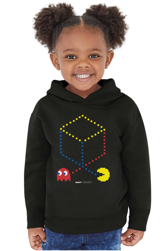Pac-Man Cube Toddler Pullover Hoodie-Direct To Garment Print-Brisco Baby