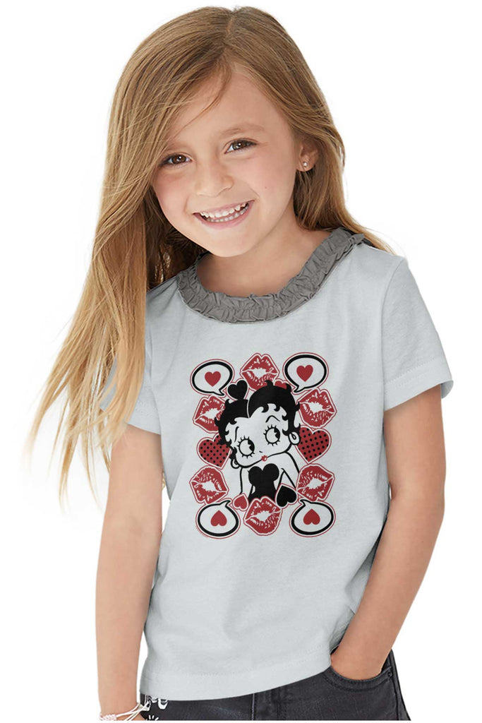 Betty In Love Toddler Ruffled Trim T-Shirt-Direct To Garment Print-Brisco Baby
