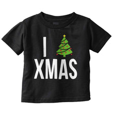 I Love Xmas Infant Toddler T Shirt-Direct To Garment Print-Brisco Baby