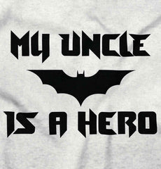 Uncle Is Bat Hero Infant Baby Bib-Direct To Garment Print-Brisco Baby