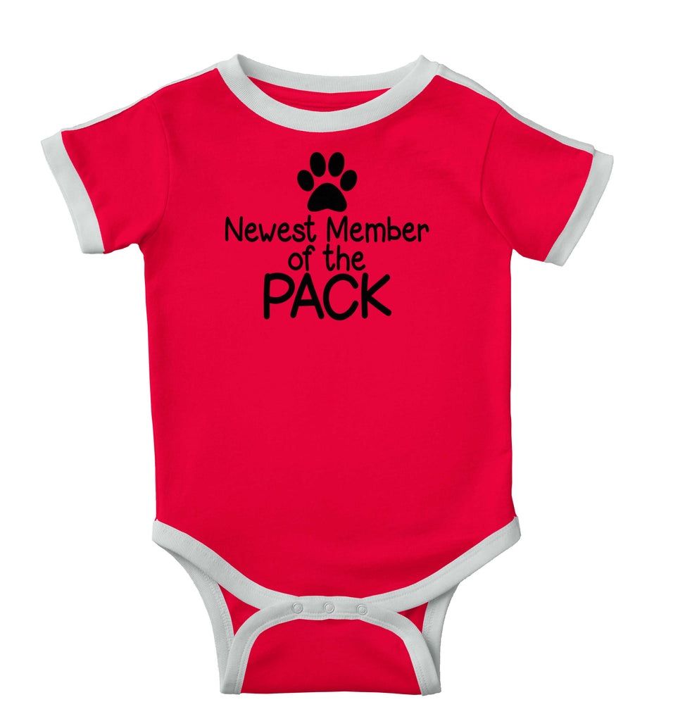 Member of the Pack Ringer Romper Bodysuit-Direct To Garment Print-Brisco Baby