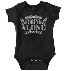 I Drink Alone Romper Bodysuit-Direct To Garment Print-Brisco Baby