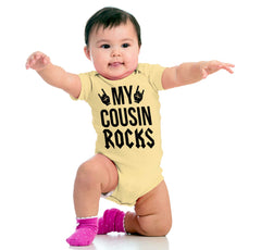 My Cousin Rocks Romper Bodysuit-Direct To Garment Print-Brisco Baby