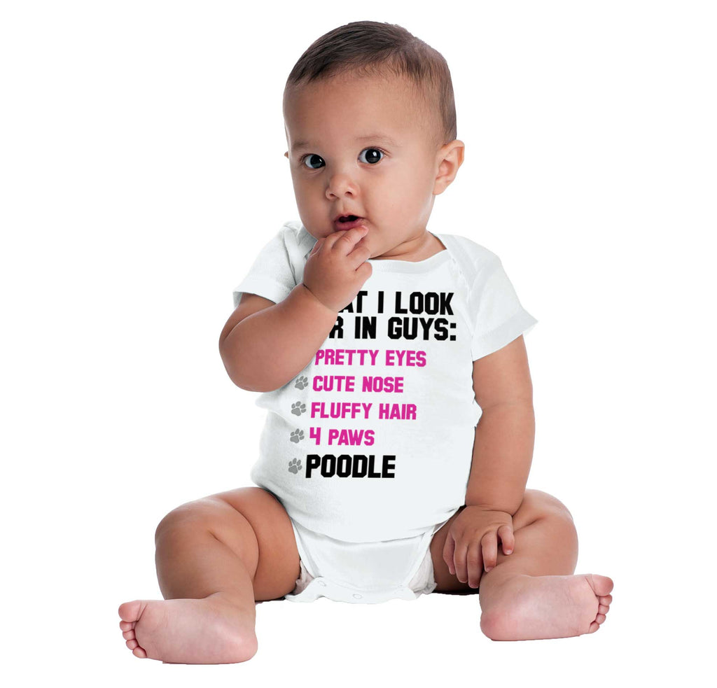 Poodle Checklist Romper Bodysuit-Direct To Garment Print-Brisco Baby