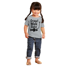 Crawl Walk Fish Infant Toddler T Shirt-Direct To Garment Print-Brisco Baby