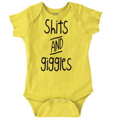 Shits and Giggles Romper Bodysuit-Direct To Garment Print-Brisco Baby